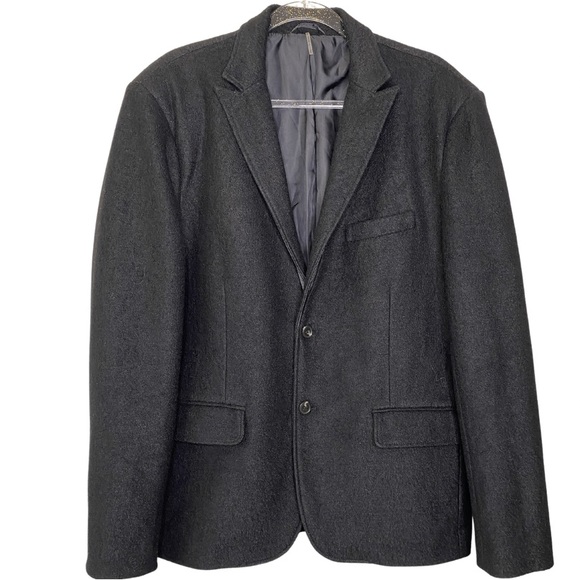 7 For All Mankind Jackets & Blazers - 🍁 SOLD 🍁 7 For All Mankind Wool Black Jacket Blazer Lamb Leather Size XL